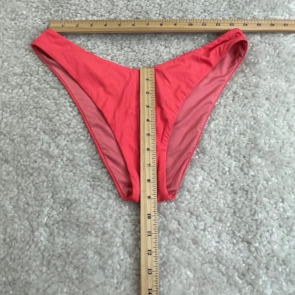 Victoria's Secret Brazilian Rib Bikini Bottom Coral Pink Womens Large